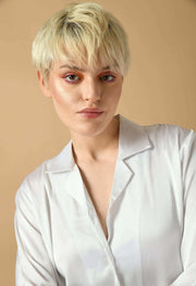 White color feather satin co-ord set by offmint