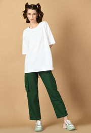 White color oversized t-shirt by offmint