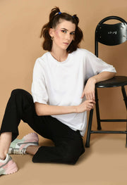 White cotton oversized t-shirt by offmint