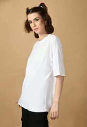 White cotton women's oversized t-shirt by offmint