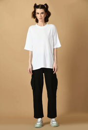 White kimono cotton oversized t-shirt by offmint