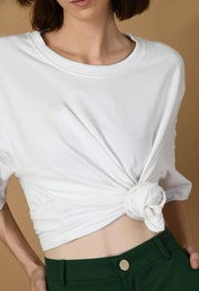 White oversized plain color oversized t-shirt