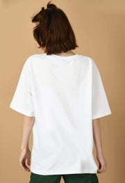 White_plain_color_oversized_t-shirt by offmint 