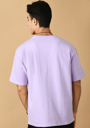 Youth front printed lavender color oversized t-shirt by offmint