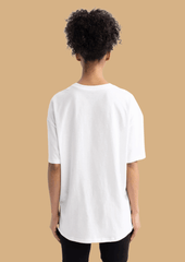 Zero printed white color women's oversized t-shirt