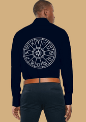 Zodiac wheel printed blur color clubwear shirt by offmint