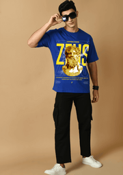 Zues printed blue color oversized t-shirt