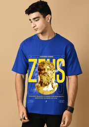 Zues printed blue color oversized t-shirt by offmint