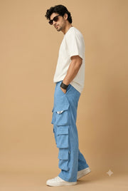 12 Pocket Men's Cargo Sky Blue By Offmint