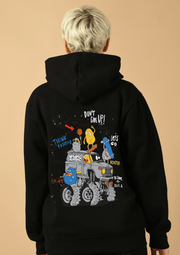 Don't Give Up Printed Black Hoodie By Offmint