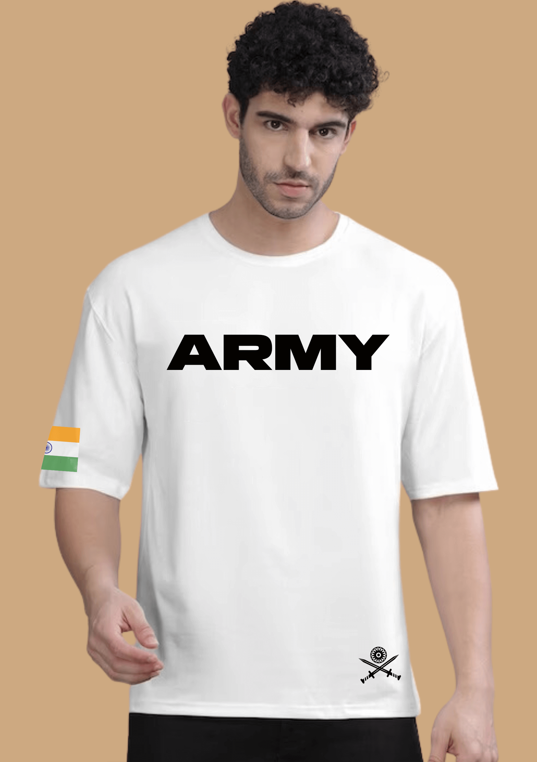 Army Printed Oversized T-Shirt By Offmint