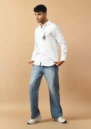 Zebra Printed White Shirt By Offmint