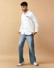 Spectacles Printed White ClubWear Shirt By Offmint