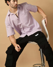 Lavender Bubble Half Sleeves Shirts By Offmint