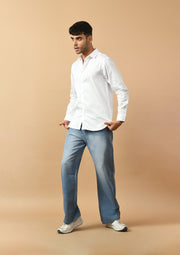 Japanese Quote Printed White ClubWear Shirt By Offmint