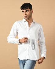 Leopard Printed White ClubWear Shirt  By Offmint