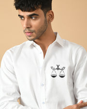 Libra Zodiac Sign White ClubWear Shirt By Offmint