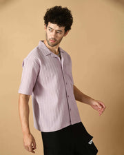 Lavender Bubble Half Sleeves Shirts By Offmint