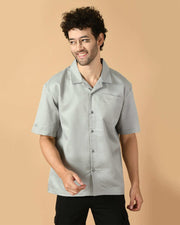 Grey Bubble Half Sleeves Bubble Shirt By Offmint