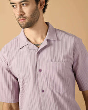 Lavender Bubble Half Sleeves Shirts By Offmint