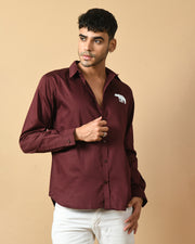 Bear Printed Maroon ClubWear Shirt By Offmint