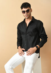 Heart Quote Printed Black ClubWear Shirt By Offmint