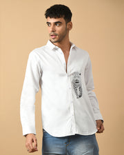 Leopard Printed White ClubWear Shirt  By Offmint