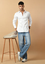 Japanese Quote Printed White ClubWear Shirt By Offmint