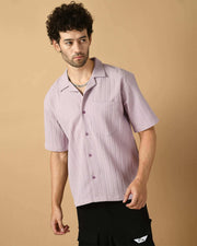 Lavender Bubble Half Sleeves Shirts By Offmint