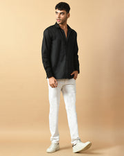 Nevermind Printed Black ClubWear Shirt By Offmint