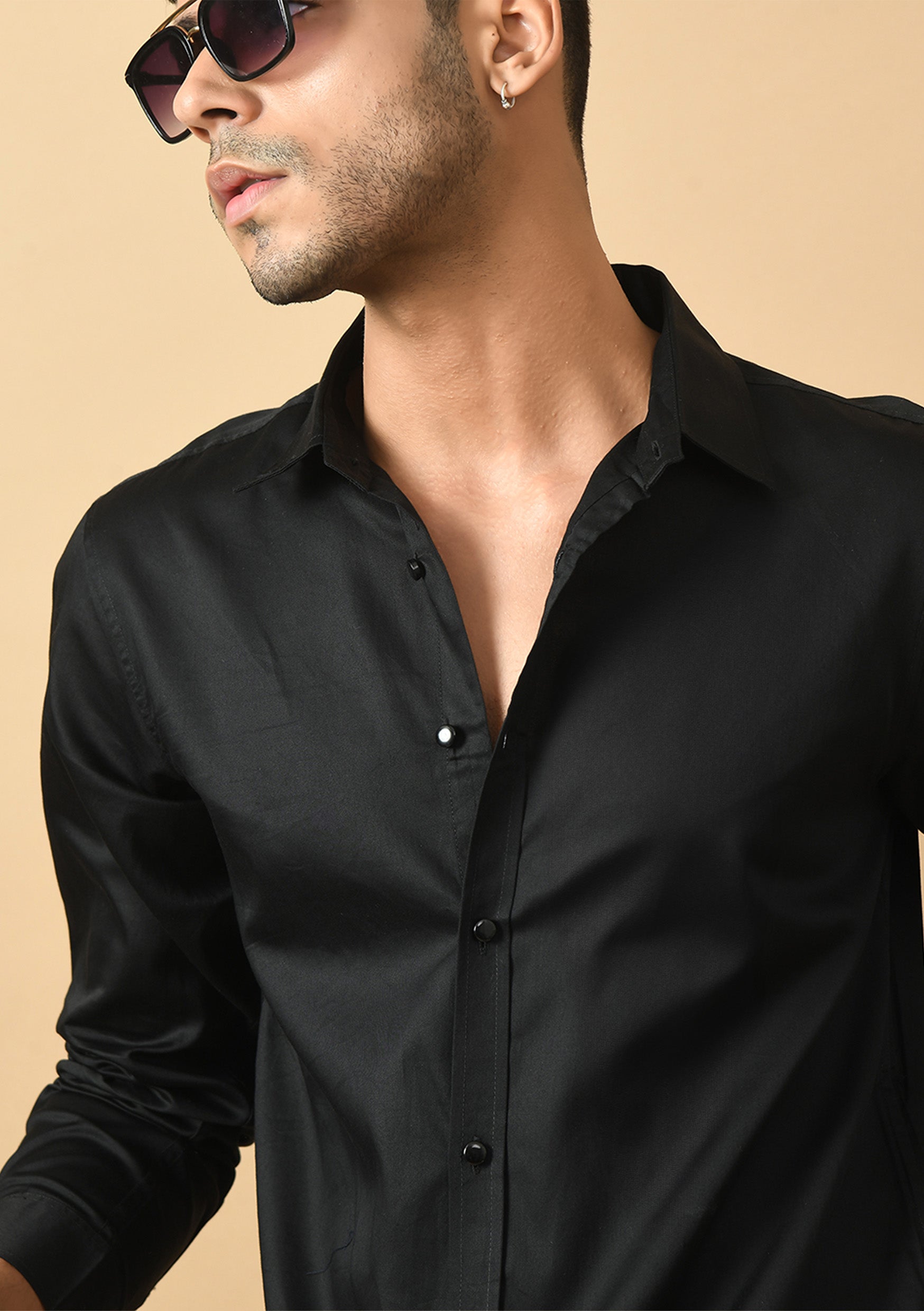 Heart Quote Printed Black ClubWear Shirt By Offmint