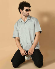 Grey Bubble Half Sleeves Bubble Shirt By Offmint