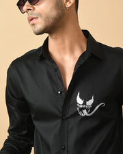 Venom Printed Black Shirt By Offmint