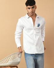 The Rolling Stone Printed White Shirt By Offmint