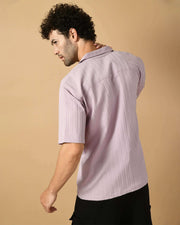 Lavender Bubble Half Sleeves Shirts By Offmint