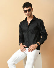 Nevermind Printed Black ClubWear Shirt By Offmint