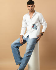 Tiger Face Printed White Shirt By Offmint