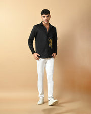 Leopard Printed Black ClubWear Shirt By Offmint