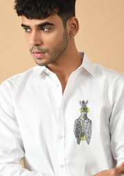 Zebra Printed White Shirt By Offmint