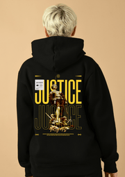 Justice Printed Black Hoodie By Offmint