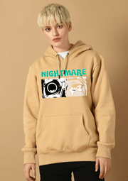 Nightmare Printed Beige Hoodie By Offmint