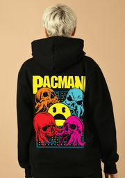 Pacman Printed Black Hoodie By Offmint