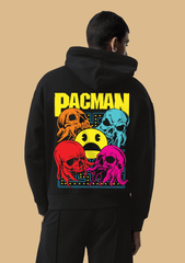 Pacman Printed Black Hoodie By Offmint