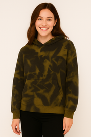 Acid Wash Forest Green Unisex Hoodies
