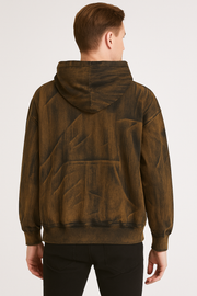 Acid wash brown unisex hoodies