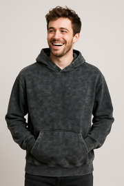 Acid wash grey unisex hoodies