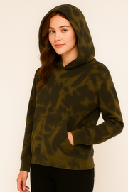 Acid Wash Forest Green Unisex Hoodies