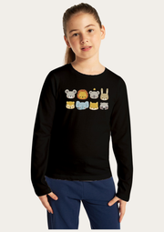 Safari Animals Printed Black Full Sleeves Kids T-shirt By Offmint