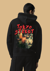 Tokyo Street Printed Black Hoodie By Offmint